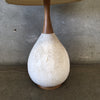 Mid Century Modern 1970s Volcanic Glaze Table Lamp with Original Shade