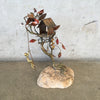 Vintage Brutalist Sculpture of a Tree House / Swing Signed