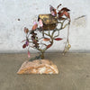 Vintage Brutalist Sculpture of a Tree House / Swing Signed