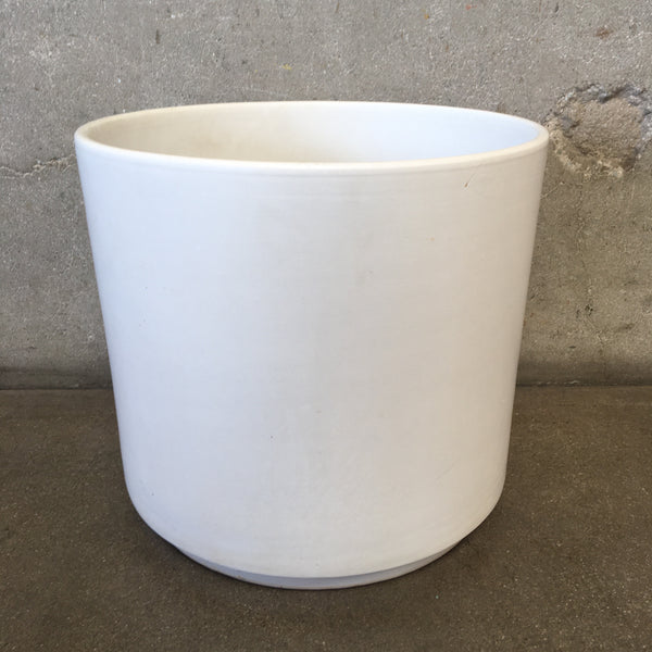 Mid Century Modern White Gainey Garden Pot