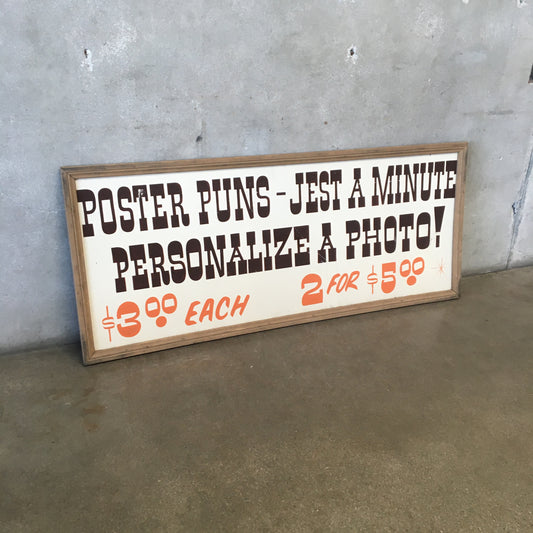 Vintage 'Poster Puns' Wood Sign