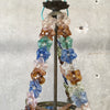 Antique Bohemian Glass Flower Rosettes Chandelier