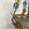 Antique Bohemian Glass Flower Rosettes Chandelier