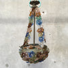 Antique Bohemian Glass Flower Rosettes Chandelier