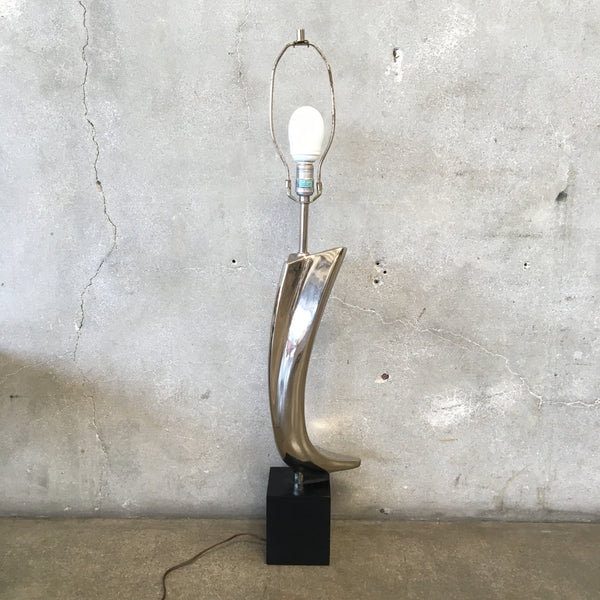 Mid Century Modern Chrome / Black Sculptural Form Laurel Lamp