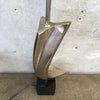 Mid Century Modern Chrome / Black Sculptural Form Laurel Lamp