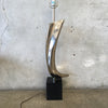Mid Century Modern Chrome / Black Sculptural Form Laurel Lamp