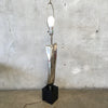 Mid Century Modern Chrome / Black Sculptural Form Laurel Lamp