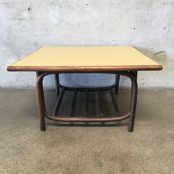 Rattan Corner Table With Formica Top