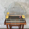 Vintage Birdcage with Wood Stand