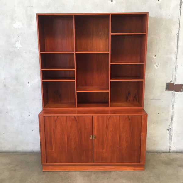 1960s Vintage Teak Dansk Buffet / Wall Unit with Tambour Doors
