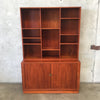 1960s Vintage Teak Dansk Buffet / Wall Unit with Tambour Doors