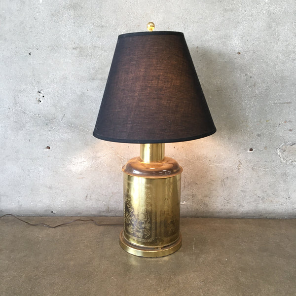 Hollywood Regency Brass Table Lamp