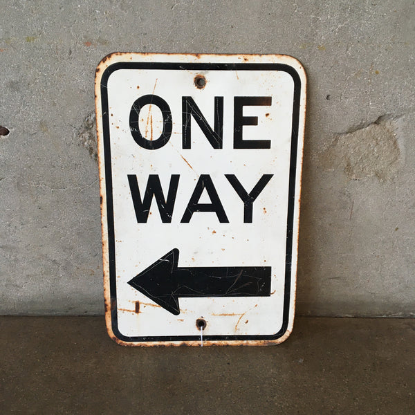 Vintage Metal "ONE WAY" Sign