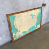 Large USA Map on Board with Scalloped Edge Wood
