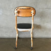 Vintage Black And White Metal Rolling Industrial Desk Chair
