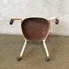 Vintage Black And White Metal Rolling Industrial Desk Chair