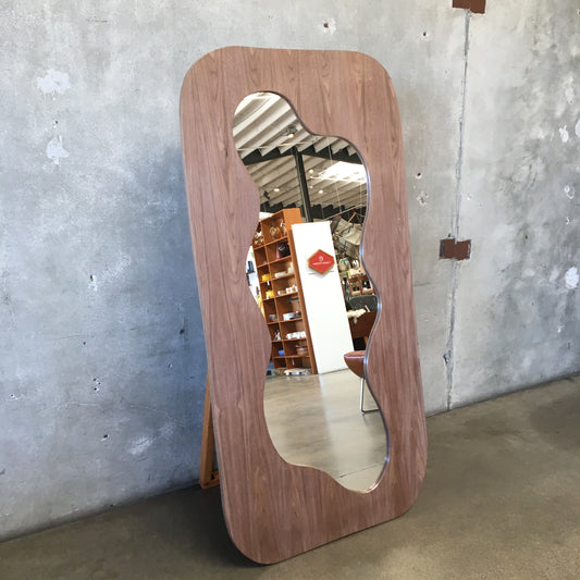 Hand Crafted Walnut Wood Floor Mirror