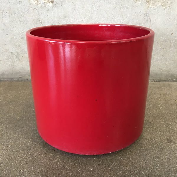 Mid Century Modern Small Red Garden Pot