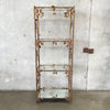 Vintage Italian Gilded Four Shelf Etagere with Tole Leaf Detail