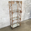 Vintage Italian Gilded Four Shelf Etagere with Tole Leaf Detail