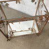 Vintage Italian Gilded Four Shelf Etagere with Tole Leaf Detail