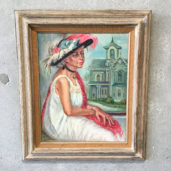 Signed Oil Painting of Seated Lady by Grace Elizabeth Mallon