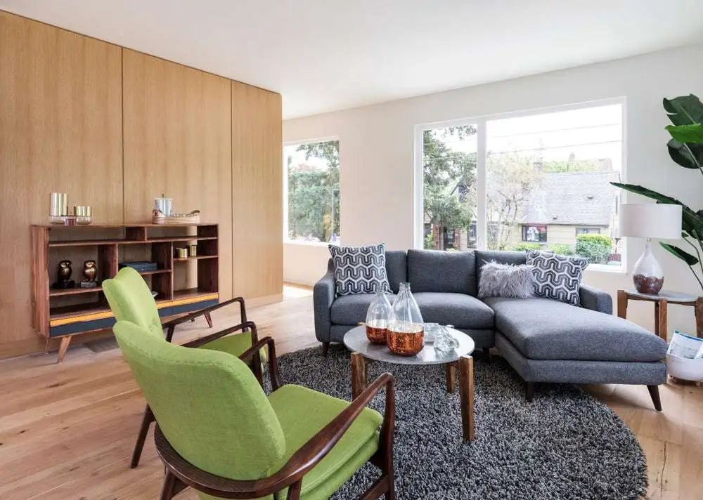 Minimalist Mid-Century Modern Living Room on a Budget
