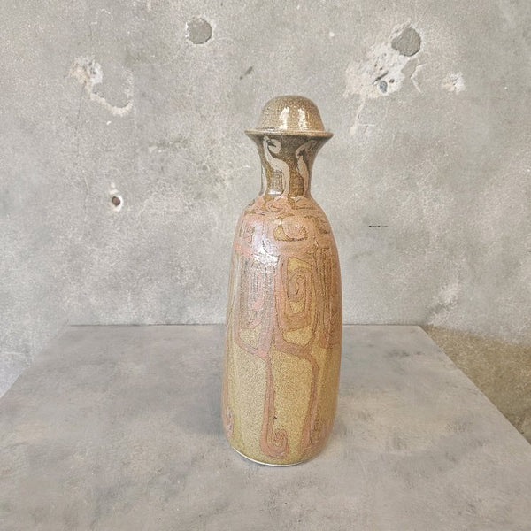Artisan Made 1970s Ceramic Bottle/Jar with Stopper