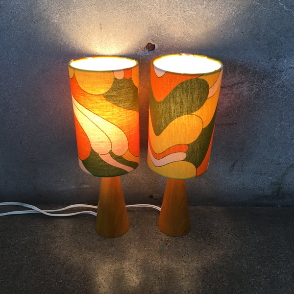 70's Mod Pair Of Accent Lamps
