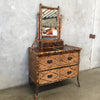 Madeleine Castaling French Chinoiserie Bamboo Dresser W/Mirror Lacquer Top