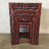 Carved Asian Set of Four Nesting Tables Excellent Condition