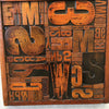 Antique Typography Wall Art, Wood Letter Press Blocks