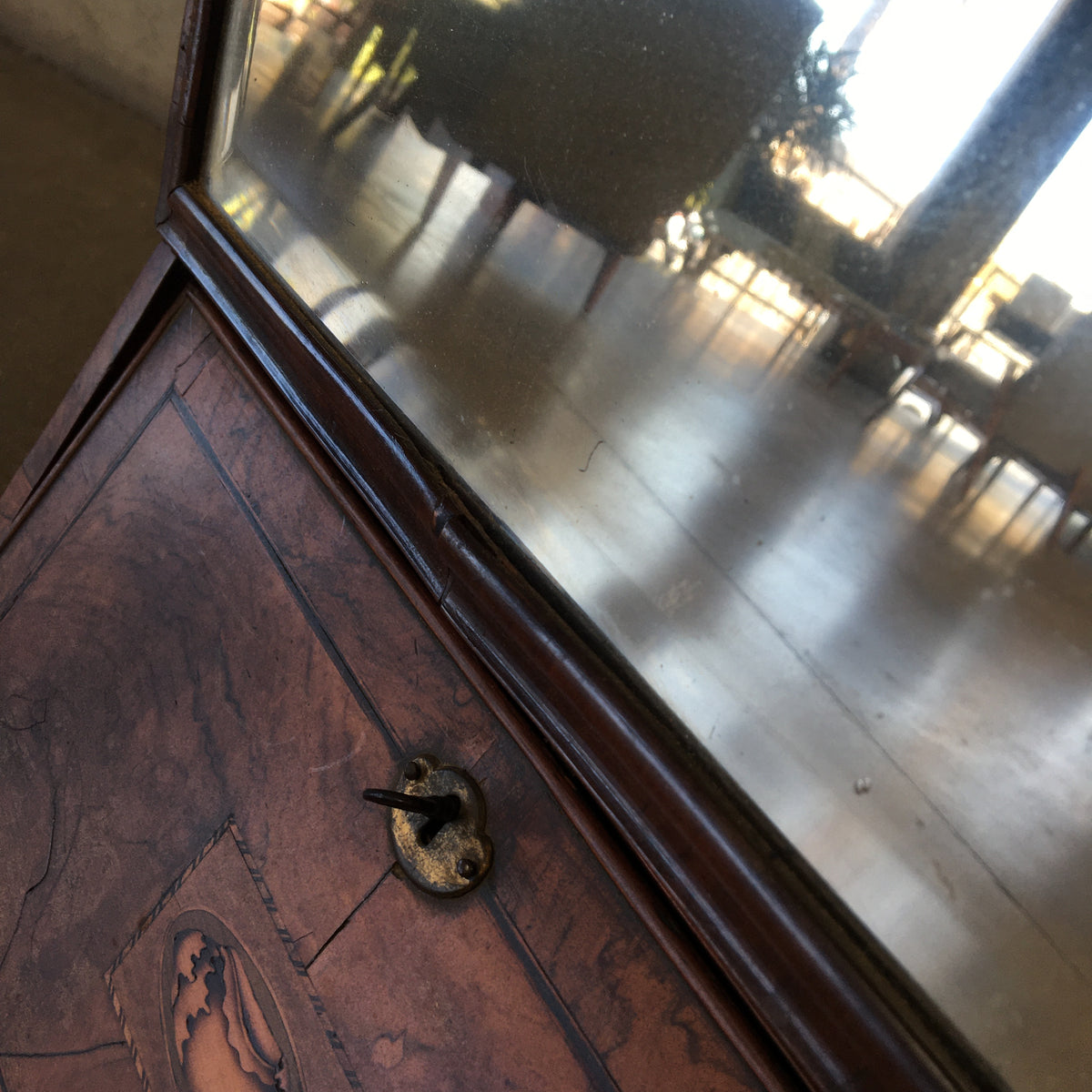 Antique Mahogany Vanity Mirror (Comes With Key)