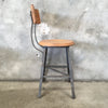 Industrial Shop Stool with Back & Adjustable Legs