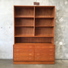 Vintage Poul Hundevad Danish Modern Teak Bookcase Credenza