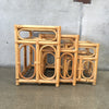 70's Vintage Bamboo/Rattan Nesting Tables