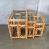 70's Vintage Bamboo/Rattan Nesting Tables