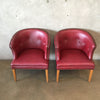 Pair of Vintage Vinyl Barrel Chairs