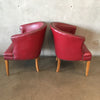 Pair of Vintage Vinyl Barrel Chairs