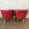 Pair of Vintage Vinyl Barrel Chairs