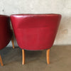 Pair of Vintage Vinyl Barrel Chairs