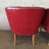 Pair of Vintage Vinyl Barrel Chairs
