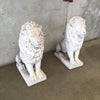 Pair of Signed Concrete Lions