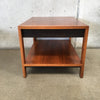 Sligh Lowry Mid Century Modern Side Table With Drawer and Slide-Out Shelf