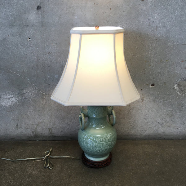 Green Vintage Celadon Asian Lamp