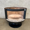 Vintage Mid Century Modern Matte Black Malm "Fire Drum 2" Fireplace