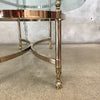 Glass And Gold Oval Coffee Table 1980's