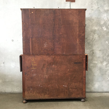 Large Old Wood Sunburst Monterey Furniture Hutch
