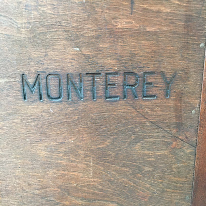 Large Old Wood Sunburst Monterey Furniture Hutch